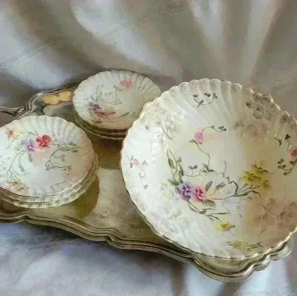 Franz Mehlem-Floral Gilded Bowl Set - Picture 2 of 12